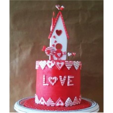 Торт на День Святого Валентина "Домик любви"