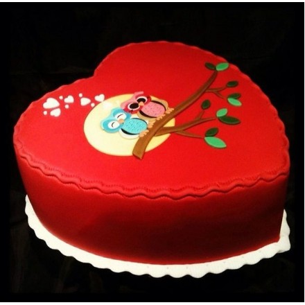Торт на 14 февраля "Любящие совушки"