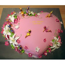 Детский торт "Феечки на розовом сердце"