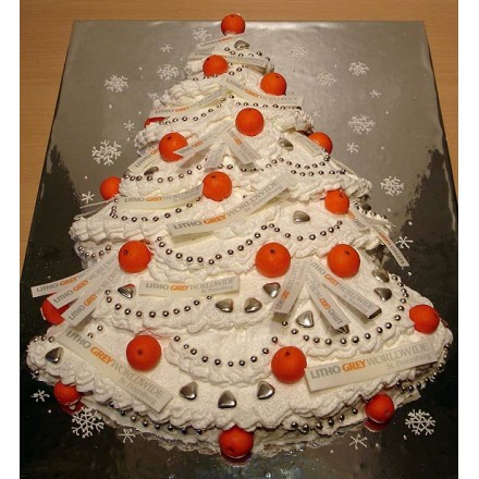Новогодний торт на заказ "Мандариновая елочка"