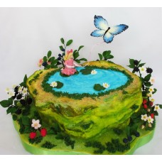 Детский торт "Дюймовочка с бабочкой "