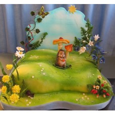 Детский торт "Ёжик на полянке"