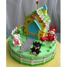 Детский торт "Китти и друзья ( Hello Kitty )"