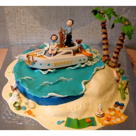 Детский торт "Яхта Марианна"