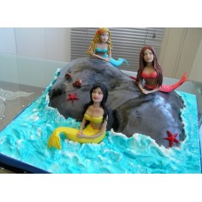 Детский торт "Русалки и море"