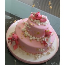 Детский торт "Спящие розовые мишки"
