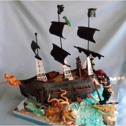 Детский торт "Пираты Карибского моря. Капитан Джек Воробей"