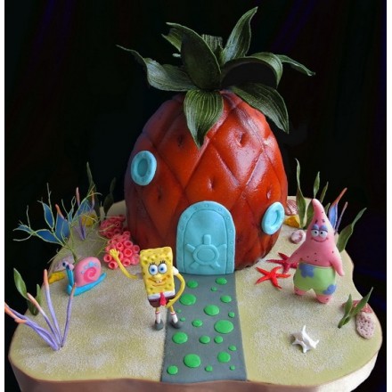 Детский торт "Домик Спанч Боба"