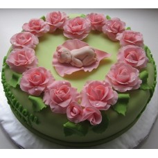 Детский торт "С рождением девочки!"