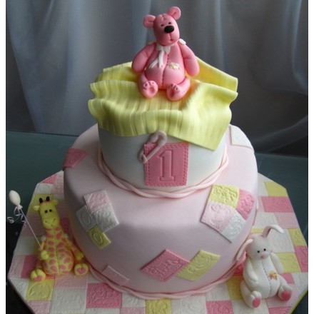 Детский торт "Мишка, зайка и жираф"