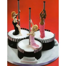 Эротический торт "Девушки на шесте"