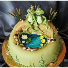 Торт на свадьбу "Лягушачье царство"