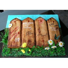 Торт для молодоженов "Деревянный забор"