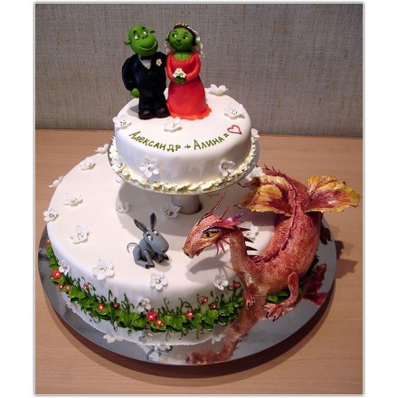 Свадебный торт "Шрек и Фиона"