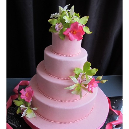Свадебный торт "Розовая фантазия"
