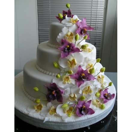 Свадебный торт "Фантастические орхидеи"