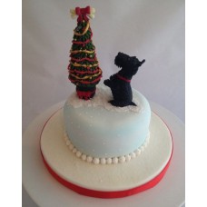 Новогодний торт "Елка и щенок"