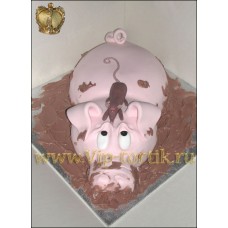 Детский торт "Розовый поросенок"