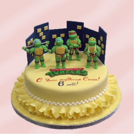 Детский торт "Команда черепашек"
