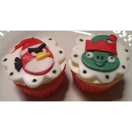 Капкейки на новый год "Angry Birds"