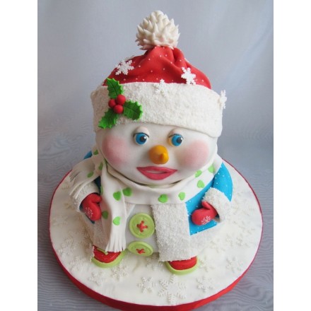 Новогодний торт на заказ "Снеговичок для мальчика"