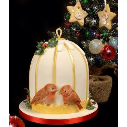 Новогодний торт на заказ "Зимние пташки"