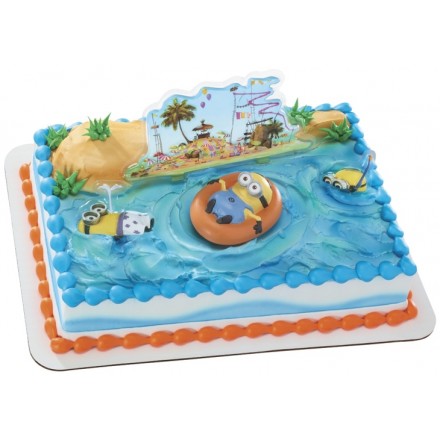 Детский торт "Миньоны в отпуске"