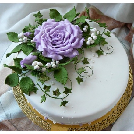 Торт на юбилей "Роза чайно-гибридная"