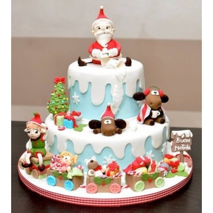 Торт "Дед Мороз и паравозик"