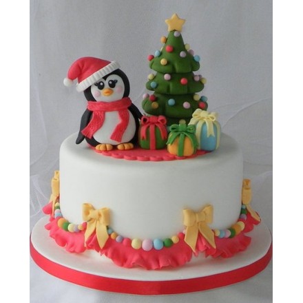 Новогодний торт "Милый пингвинчик"