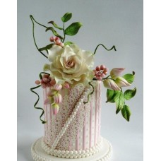 Свадебный торт "Жемчужная роза"