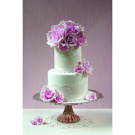 Свадебный торт "Лиловые розы"