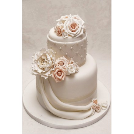 Свадебный торт "Кремовые розы"