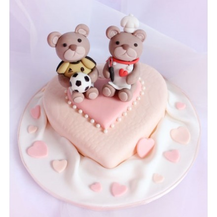 Торт на 14 февраля "Любящие мишки"