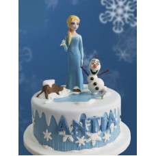 Детский торт "Принцесса и снеговик"