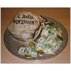 Корпоративный торт "Мешок денег"