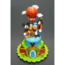 Детский торт "Микки и друзья на воздушном шаре"