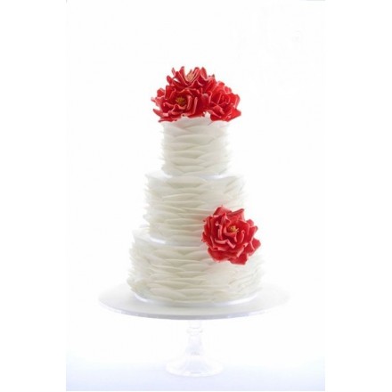 Свадебный торт "Красные цветы"