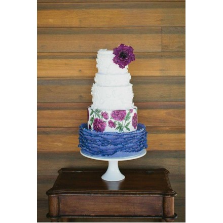 Свадебный торт "Роспись цветов"