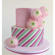 Торт "Нежно розовые цветы"