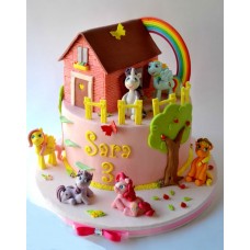 Детский торт "Домик Литл Пони и радуга"