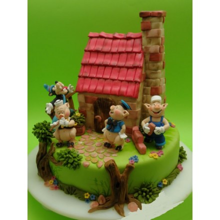 Детский торт "Веселые три поросенка"