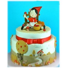 Детский торт "Красная шапочка и грибочки"