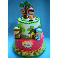 Детский торт "Красная шапочка и бабушка"