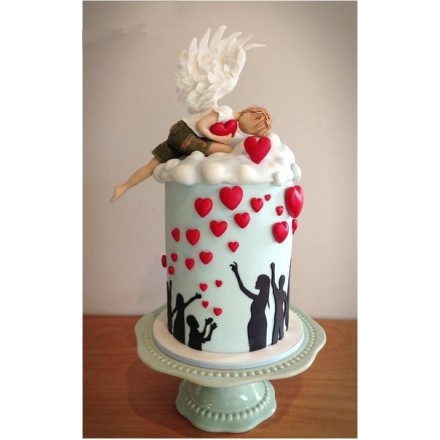 Торт на День Святого Валентина "Ангелочек любви"