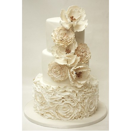 Свадебный торт "Кремовые цветы"