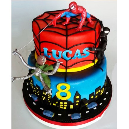 Детский торт "Битва человека паука"