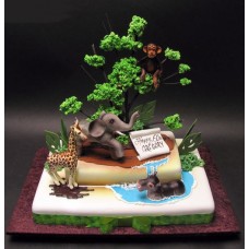 Детский торт "Жизнь в сафари"
