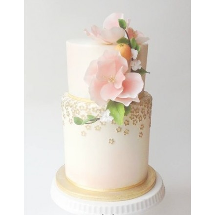 Свадебный торт "Мандарин и цветы"