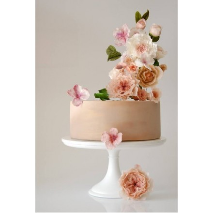Свадебный торт "Персиковые цветы"